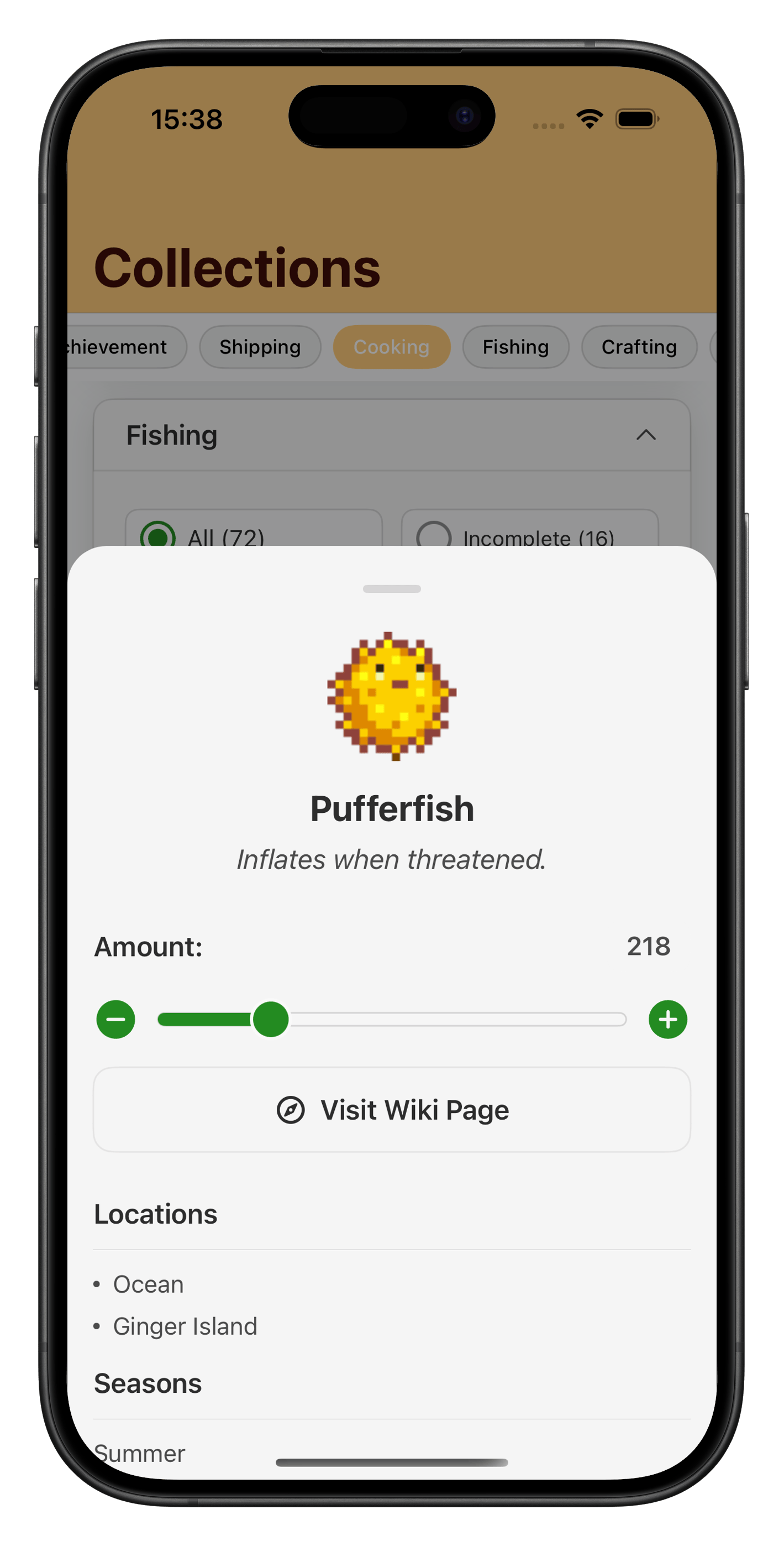 Stardew Valley fishing tracker and catalog