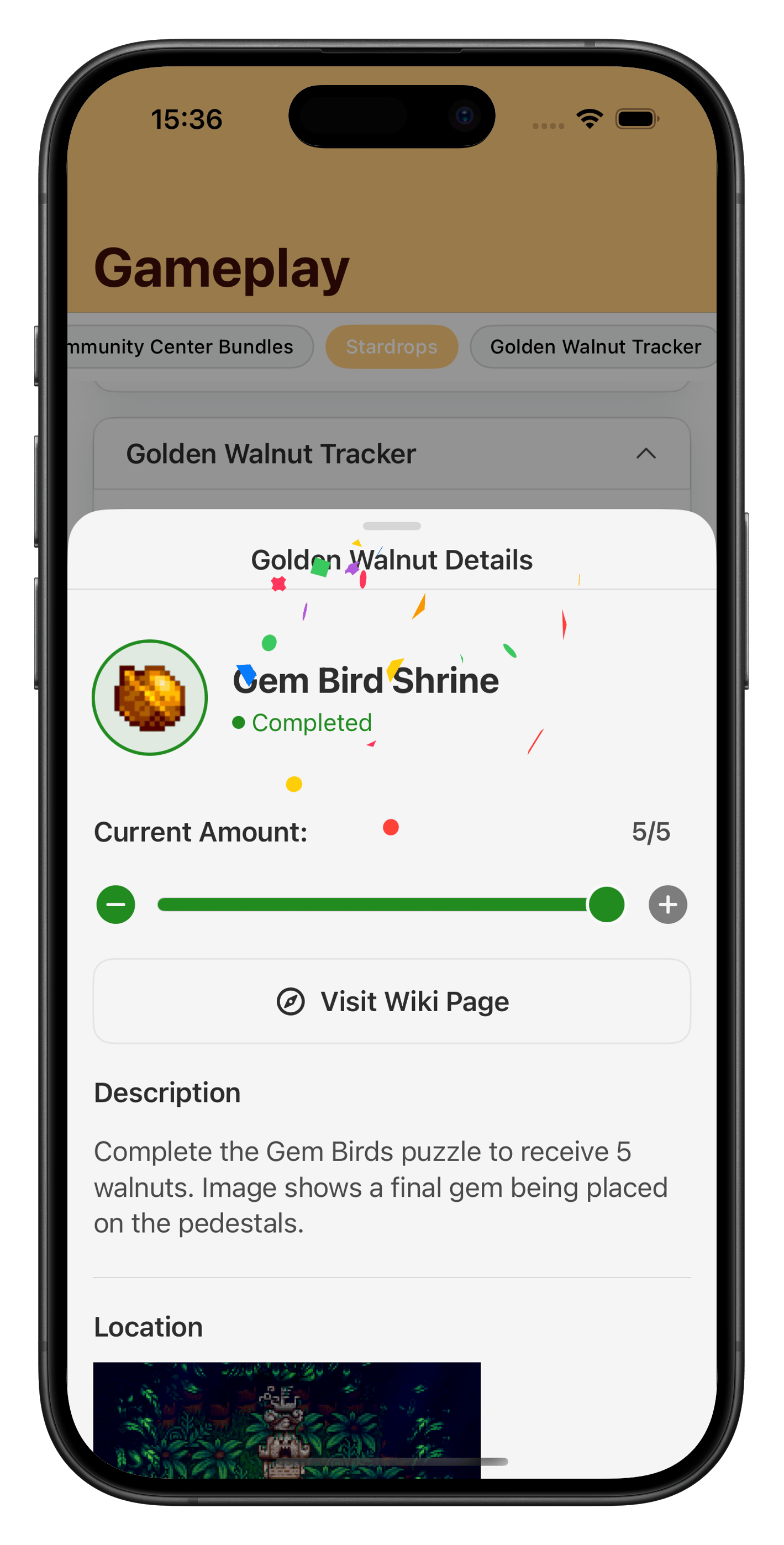 Stardew Valley golden walnut tracker for Ginger Island