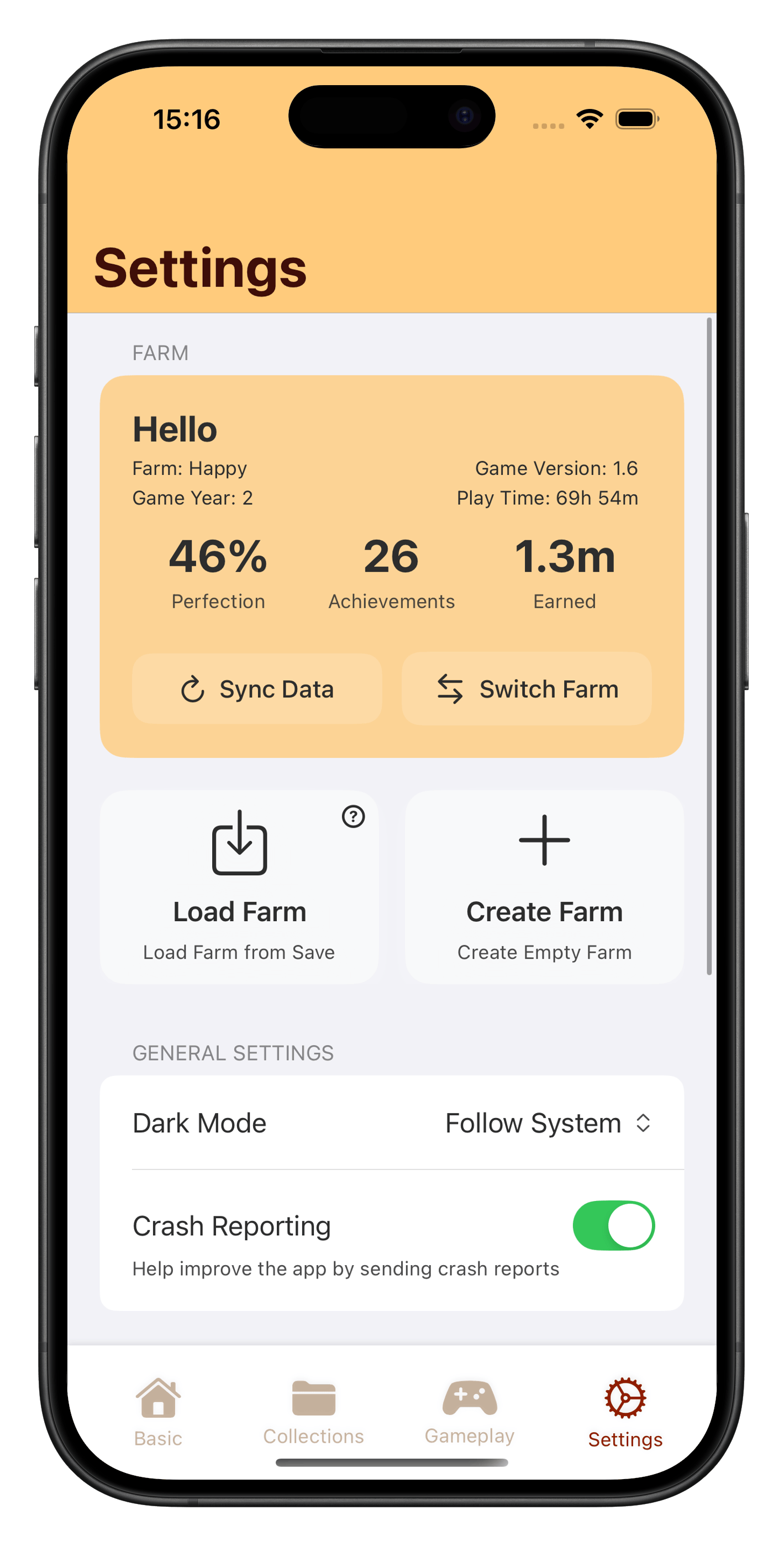 Stardew Valley Tracker App customization settings